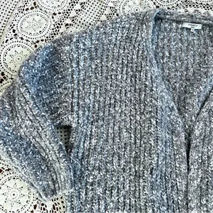 FRNCH PARIS Thick Knit Grey Open Cardigan Medium thumbnail 3