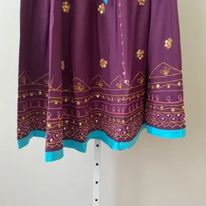Mamta Cotton Boho Beachy Relaxed Peasant Ethereal Midi Skirt Teen Purple thumbnail 3