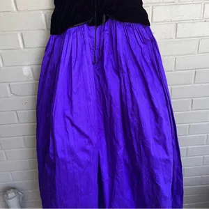 Vintage 80s Jessica McClintock 100% Silk with Black Velvet Bodice Ball Gown 10 thumbnail 9