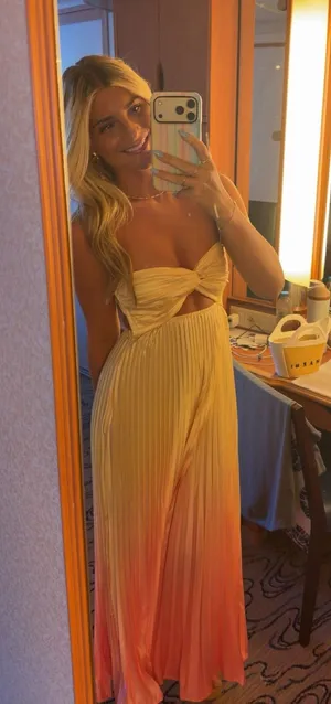 hello molly yellow pink ombré maxi dress thumbnail 1