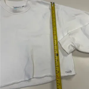 TNA Women's White Cropped Fleece Sweatshirt: Size Small thumbnail 6