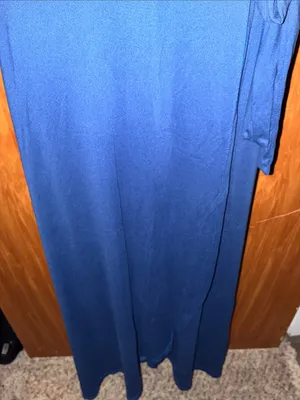 Doublju Bright Blue Wrap-Style Maxi Skirt with Side Tie - Size XL thumbnail 3