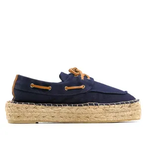 Tory Burch Blanton Espadrille Womens 9 Blue Tan Jute Resort Travel Vacation Boat thumbnail 2