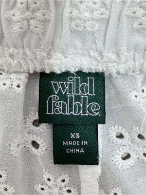 Wild Fable Eyelet Scallop Hem Boxer Shorts White XS‎ Cottagecore Elastic Pull On thumbnail 10