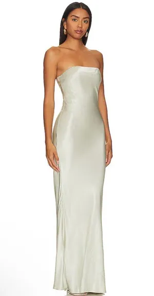 Stone Cold Fox X Revolve NEW NWOT Mikayla Strapless Maxi Gown In Sage Green thumbnail 1
