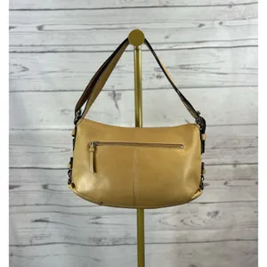 Coach Legacy Leather Flap Shoulder Bag Tan Style F15170 Turnlock thumbnail 2