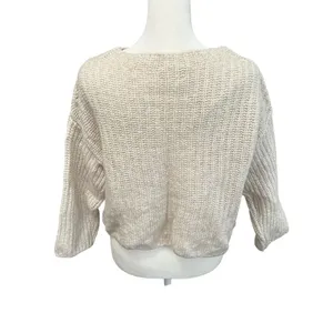 Holebrook Sweden Cajsa Ribbed Merino Wool Sweater Small Sand Shell Beige thumbnail 7