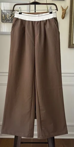 OGL Move Waterproof Lightweight Elastic Waist Pants Brown M thumbnail 1