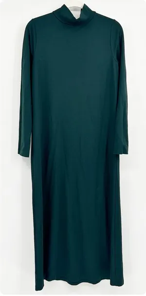 Bryn Walker Womens Dark Green Modal Blend Lagenlook‎ Mock Neck Maxi Dress Size S thumbnail 1