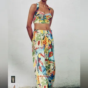 🆕 2026 ZARA Floral Multicolor Women's Crop Top thumbnail 5