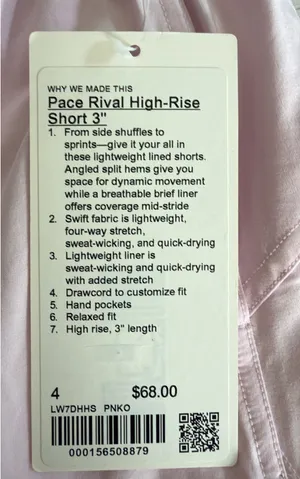 lululemon Size 4 Pace Rival HR 3” Run Shorts thumbnail 7