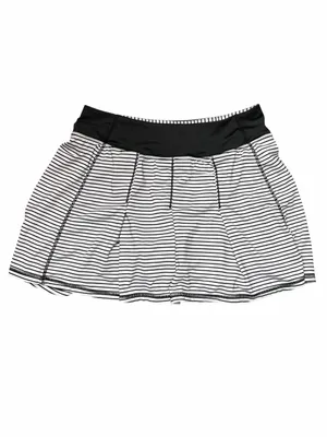 Kyodan Striped Athletic Skort Built-In Shorts Tennis Golf Running XS Black and White thumbnail 3