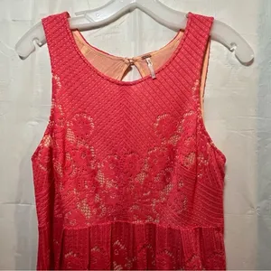 Free People Rocco Pink Lace Dress Size 8 Cocktail Boho Mini Date Night Party‎ thumbnail 5