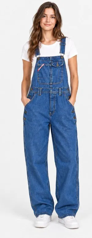 Vintage 90s Unionbay Denim Overalls XL Blue Carpenter Bib Wide Leg Hong Kong thumbnail 1