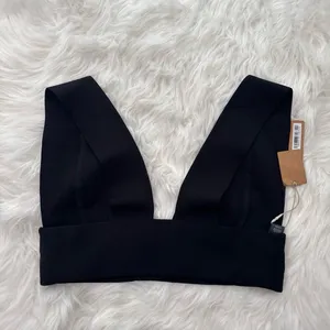 Skims Knit Swim Plunge Bikini Top Onyx Size Small thumbnail 4