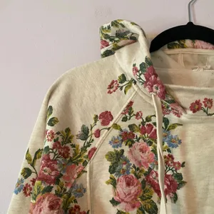 Daily Practice Anthropologie Cream Floral Hoodie Sweatshirt Loungewear Small thumbnail 3