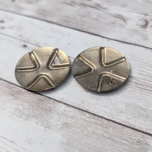 Vintage Stud Earrings For Pierced Ears Retro Circular Extra Large thumbnail 5