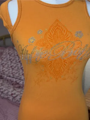 Y2K Apple Bottoms Sleeveless Orange Embellished Tank Top - Women thumbnail 3