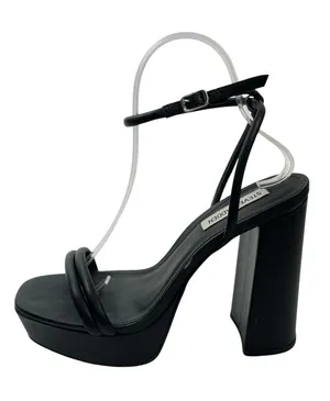 Steve Madden LOFTY Women's Black Block High Heels Slingback Platform Sandals 7.5 thumbnail 1