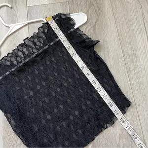 Lace Crop Top high neck sleeveless womens Black (one size) goth dark whimsigoth thumbnail 5