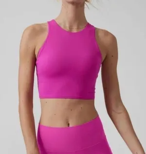 Athleta Magenta-Pink Conscious Crop Sports Bra Top thumbnail 4