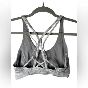 Lululemon Flow Freely Bra Washed Marble Alpine White Silverscreen Size‎ 4 thumbnail 6