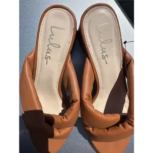 Women’s Lulus Braided heeled slides sandals mules open toe 8.5 thumbnail 11