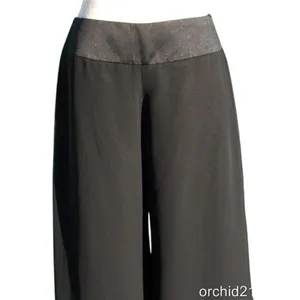 Cache Black Wide Leg Lined Self Belt Crop Pant Gaucho New $128 NWT Flat Front thumbnail 4