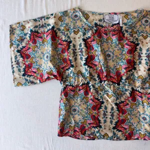 KAS New York Anthropologie Winterstar Mandala Print Blouse Women 6 Multi-Color thumbnail 9