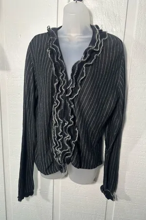 Susan Bristol Black and White Stripped Sweater Size Medium EUC thumbnail 1