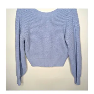 Lulus Blue Crop Reversible Knit Sweater XS‎ Balletcore Coquette Romantic Coastal thumbnail 6