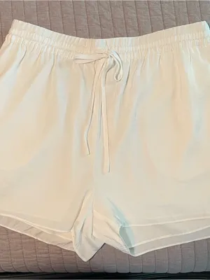 Naked Zebra White Elastic Waist Drawstring Shorts thumbnail 1