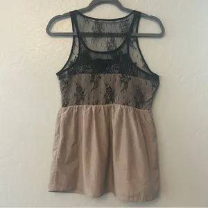 Miss Me silk blend sequined lace peplum babydoll tank blouse size medium y2k thumbnail 6