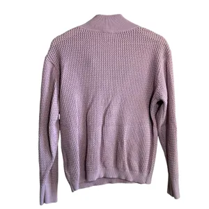 Varley Quarter Zip Knit Sweater Medium Pink Women Cotton Chevron Detail thumbnail 5
