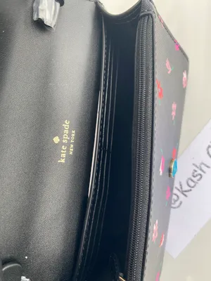 Kate Spade Ditsy Buds Small Flap Crossbody purse -Black multi thumbnail 8