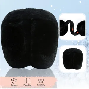 Amazon NWB Black Faux Fur Earmuffs, Foldable thumbnail 3
