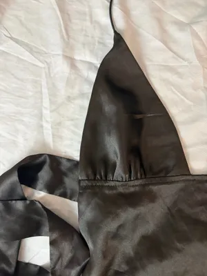 Black Satin Halter Top Size XS thumbnail 3
