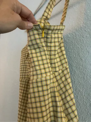 Hollister Split front mini dress | Yellow gingham | Size M thumbnail 4