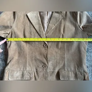 Chadwick’s Tan Suede Leather Blazer Jacket Women’s Size 12 thumbnail 8