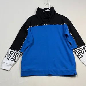 PINK Victoria's Secret Black and Blue Turtleneck Sweater thumbnail 1