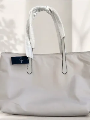 Kate Spade NWT Kitt New York Large Tote Nylon Nimbus Grey thumbnail 3