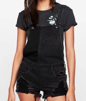 Express Denim Overall Shorts thumbnail 1