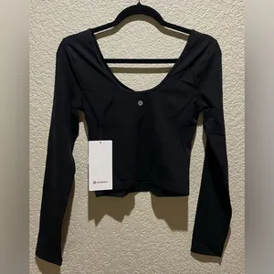 Lululemon NWT Align Shirt Top Long Sleeve Tee Black Size 6 thumbnail 5
