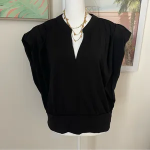 HALARA Yoga Notched Short Sleeve Top Black XL New thumbnail 2