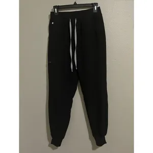 FIGS Zamora Black Multi Pocket Drawstring Jogger Scrub Pants Women’s Size Small thumbnail 3