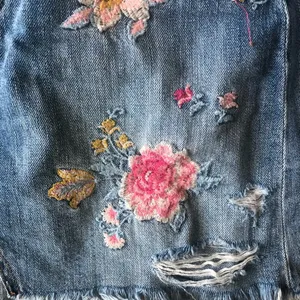 Y2k American Eagle Outfitters Button Fly Floral Denim Skirt G19 thumbnail 5