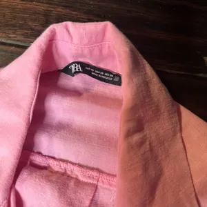 ZARA Button down dress with collar casual boho indie pink crop top high waisted skirt thumbnail 2