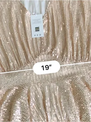 Grace Karin Womens Top 1XL Gold Sequin V Neck Batwing Peplum Party Blouse thumbnail 12