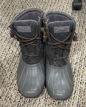 Sperry Charcoal Gray Waterproof Duck Boots thumbnail 1