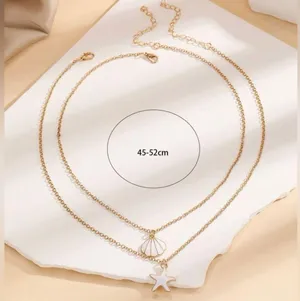 2 piece shell and starfish necklaces White thumbnail 3